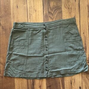 Universal Thread Olive Green Button-Front Mini Skirt